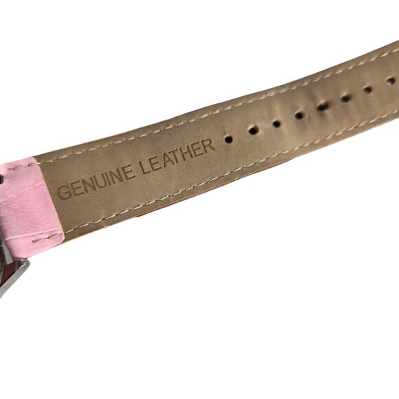 Techno Master Womens Pink Heart Diamond Dial Pink Leather Band Watch TM2135 Rare - Picture 8 of 10